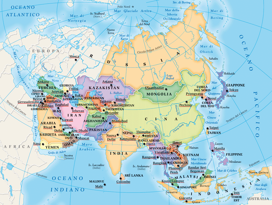 Cartina Asia